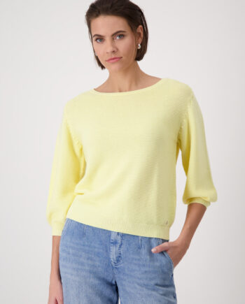 Monari Strickpullover mit Linksstrick, mango sorbet