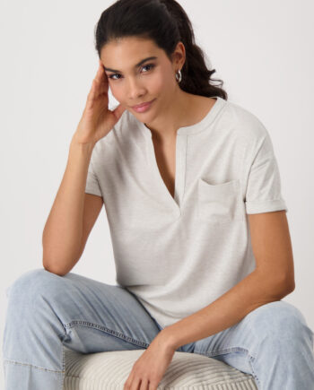 Monari T-Shirt mit Brusttasche, warm sand