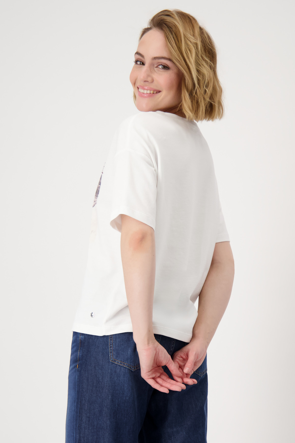 Monari T-Shirt mit Auto-Print, cream