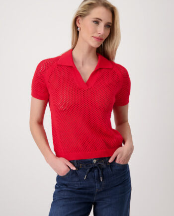 Monari Ajour-Poloshirt, red