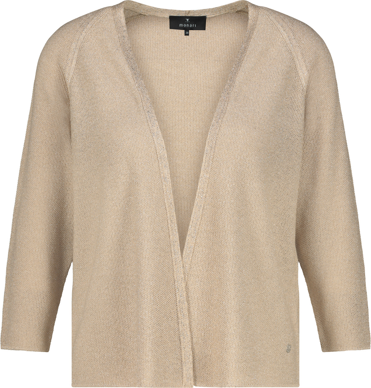 Monari Strickjacke mit Reiskornmuster, camel
