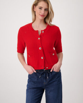 Monari Strickjacke mit Knöpfen, red