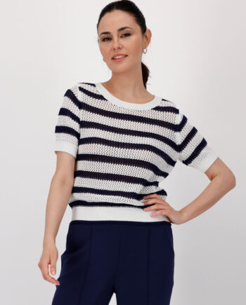 Monari Ringel-Pullover, navy blue ringel