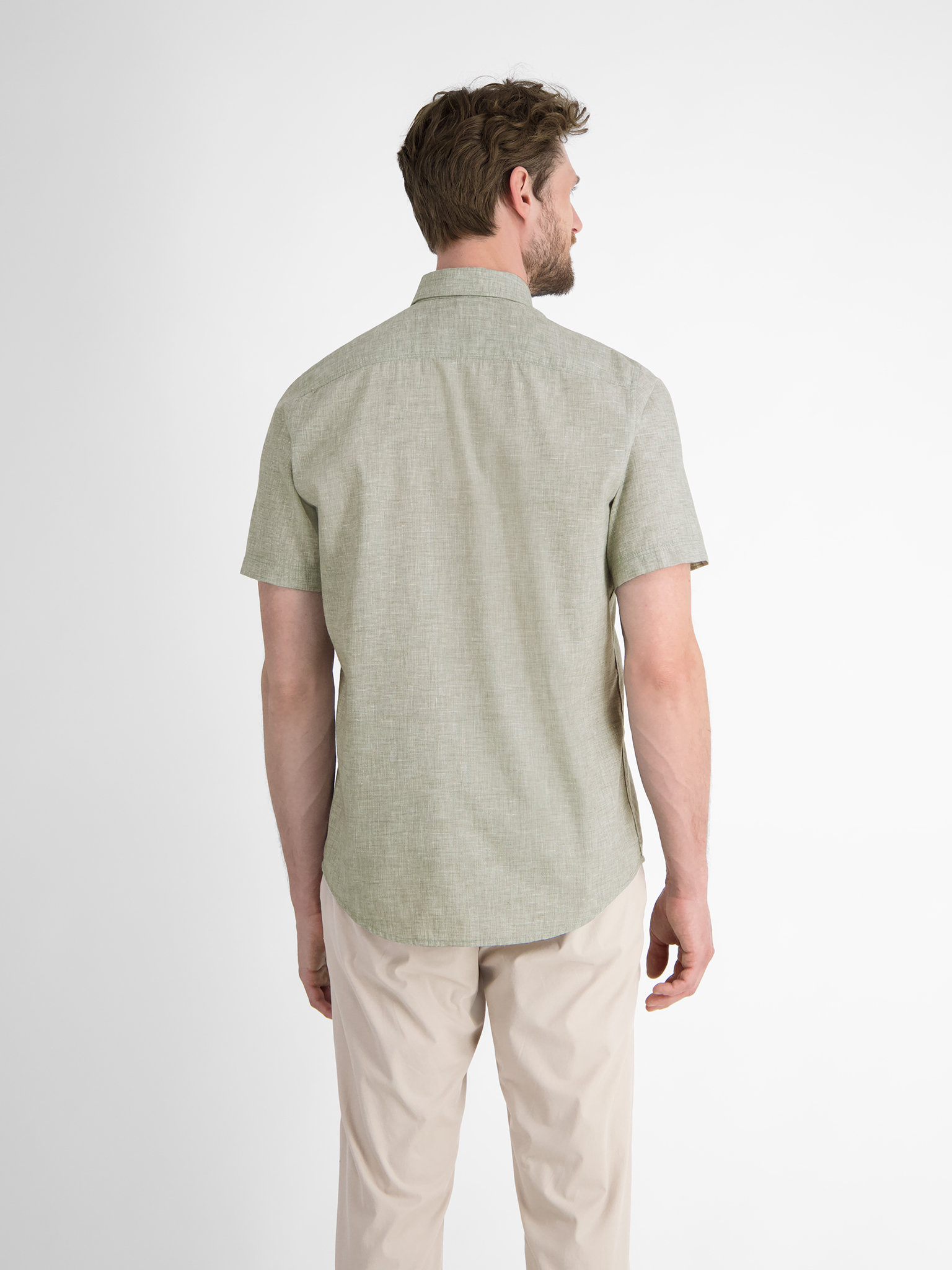 LERROS Kurzarmhemd mit verdecktem Button-down-Kragen