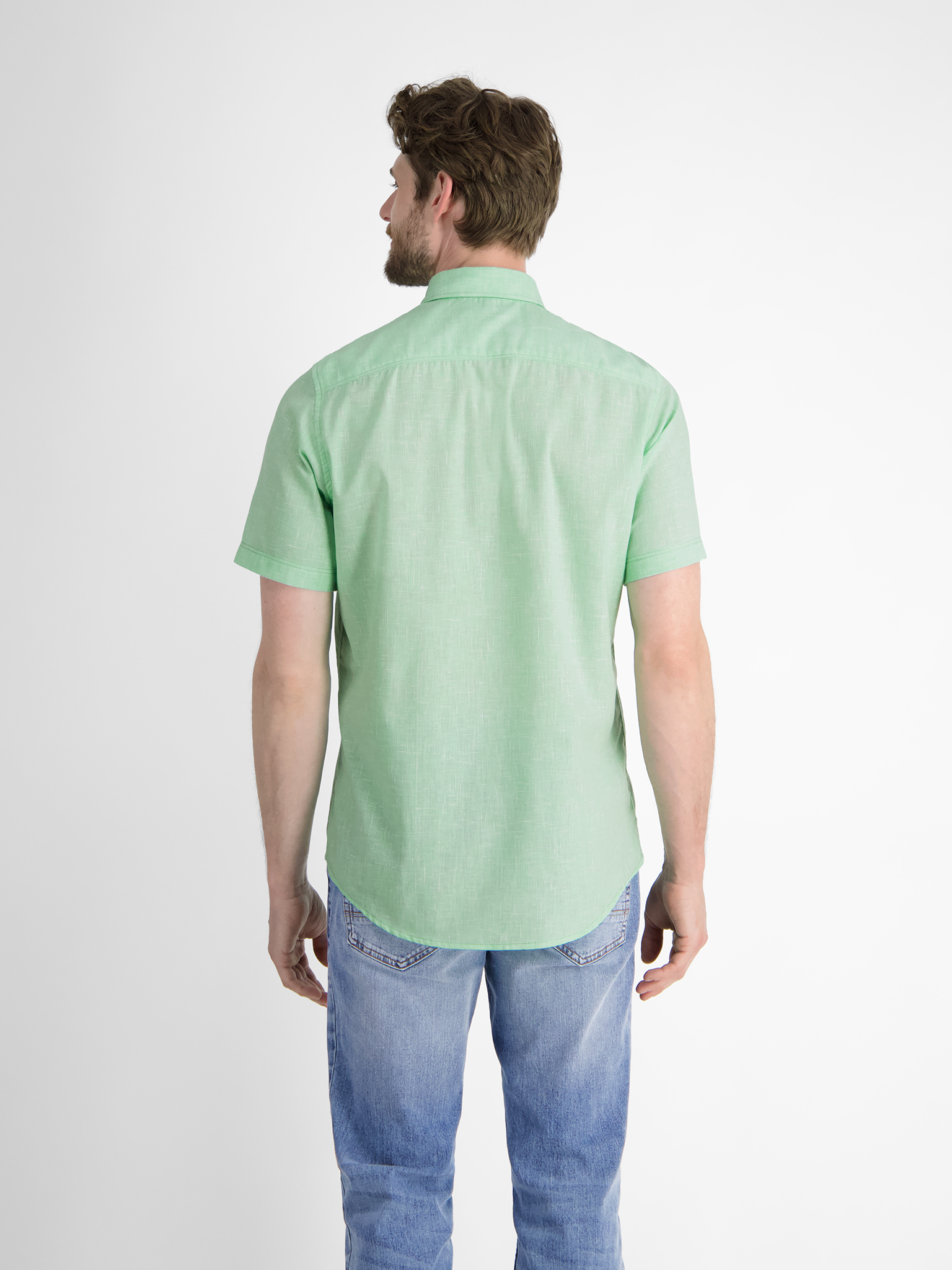 LERROS Kurzarmhemd mit verdecktem Button-down-Kragen