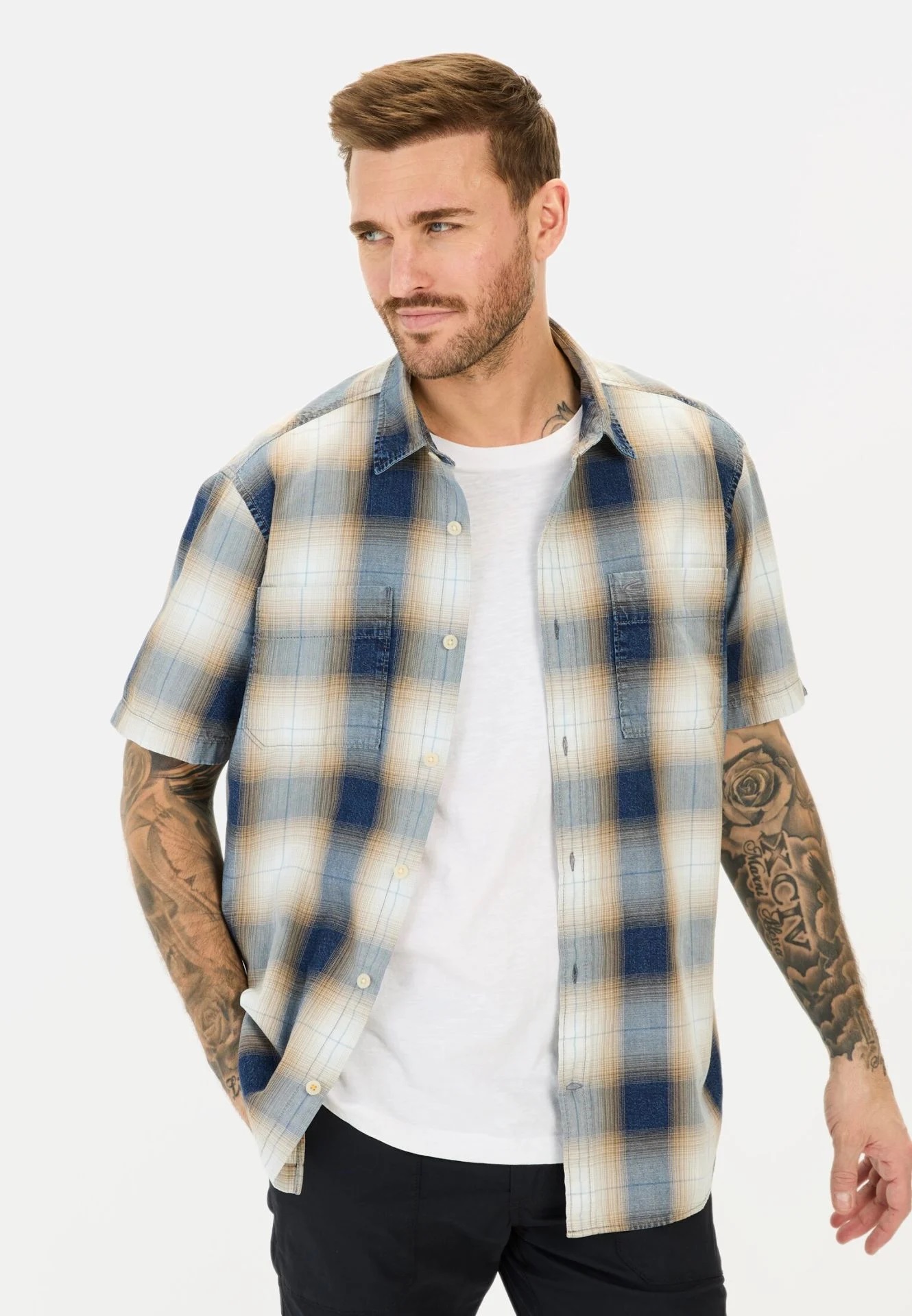 Camel active Kurzarmhemd mit Karomuster