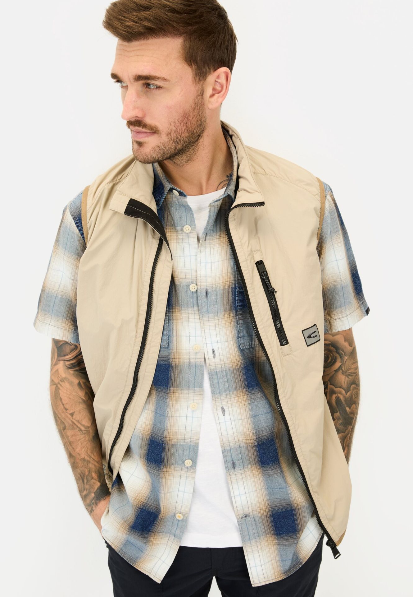 Camel active Kurzarmhemd mit Karomuster