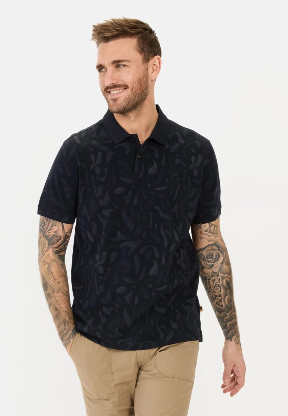 Camel active Kurzarm Poloshirt aus reiner Baumwolle