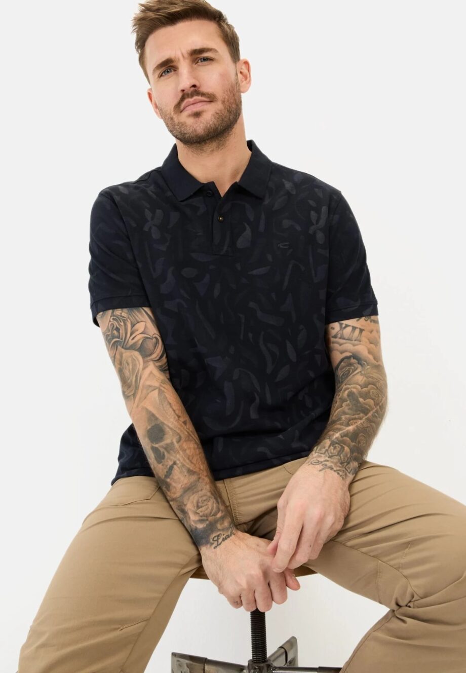 Camel active Kurzarm Poloshirt aus reiner Baumwolle