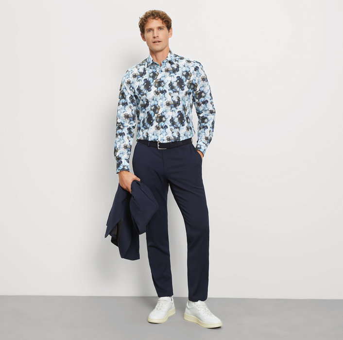 OLYMP Level Five Businesshemd, body fit, New York Kent, Bleu