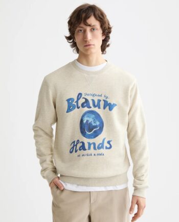 Scotch & Soda Denim-Sweatshirt mit ausgewaschenem Artwork, LIGHT BEIGE