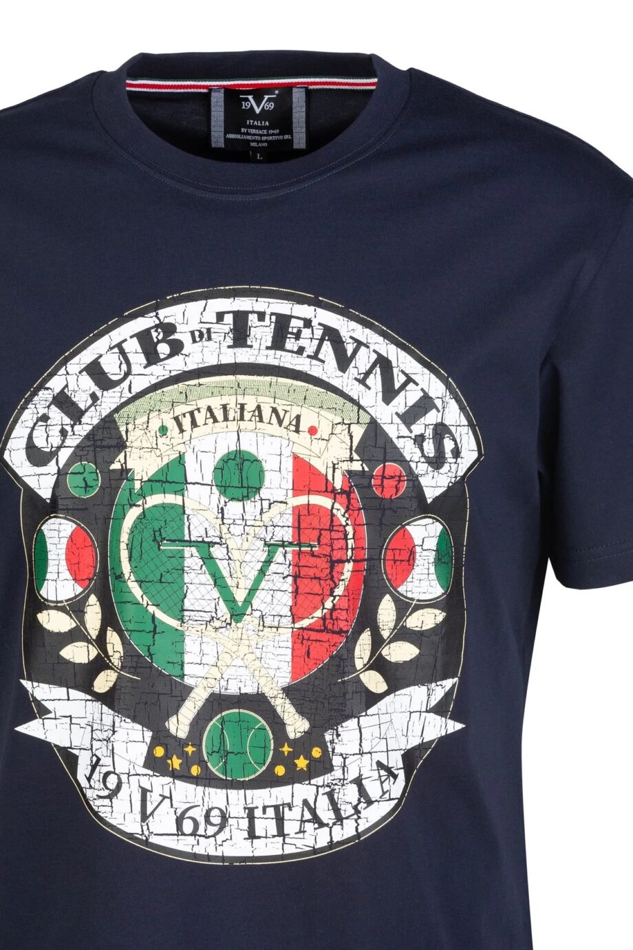 19v69 Italia by Versace T-Shirt RAFAEL TENNIS 100% compact comb cotton