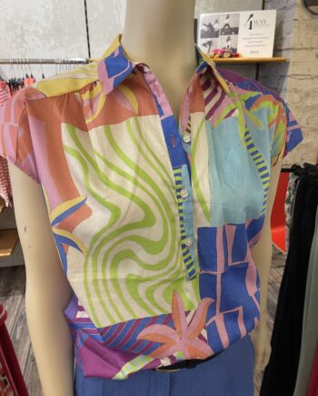Milano Bluse ärmellos colorful print