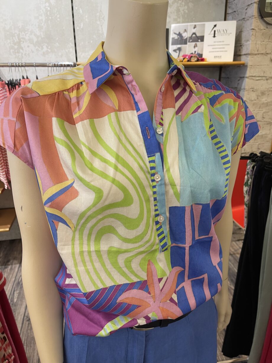 Milano Bluse ärmellos colorful print