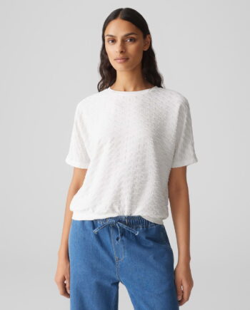 OPUS SENNI Strukturiertes T-Shirt Regular aus Viskose Mix