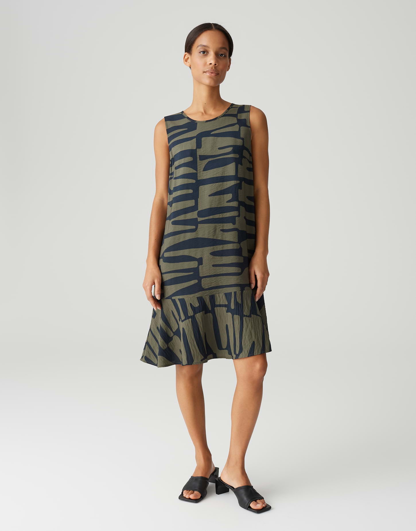 OPUS · Summer WENOLA JUNGLE Printkleid mit angesetztem Volant