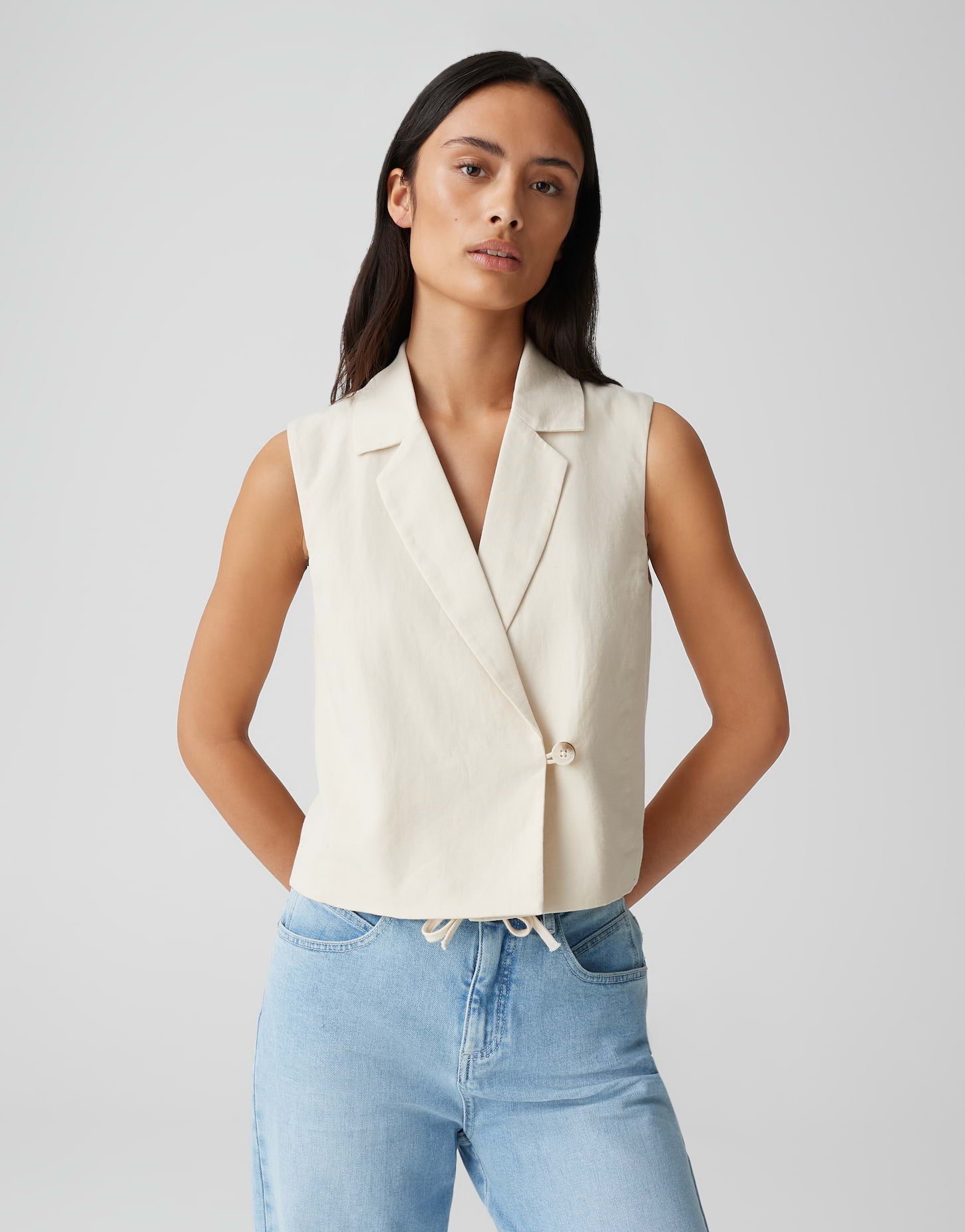 OPUS · SummerWINO Regular Weste aus BCI Cotton Leinen Mix