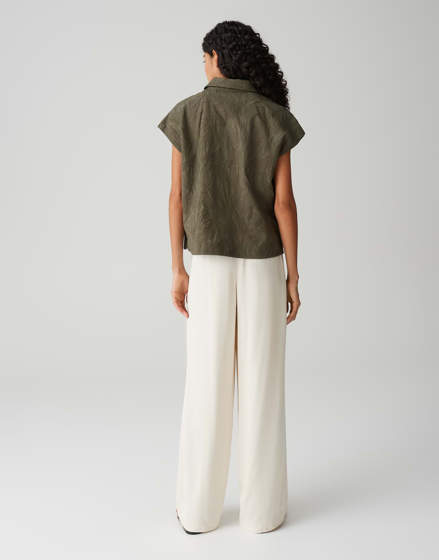 OPUS · Summer FALME Regular Hemdbluse im Allover Stickerei