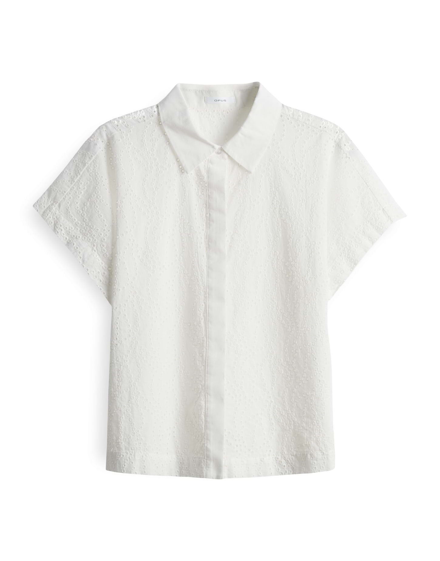 OPUS · Summer FESSIN Regular Sommerliche Hemdbluse mit Lochstickerei