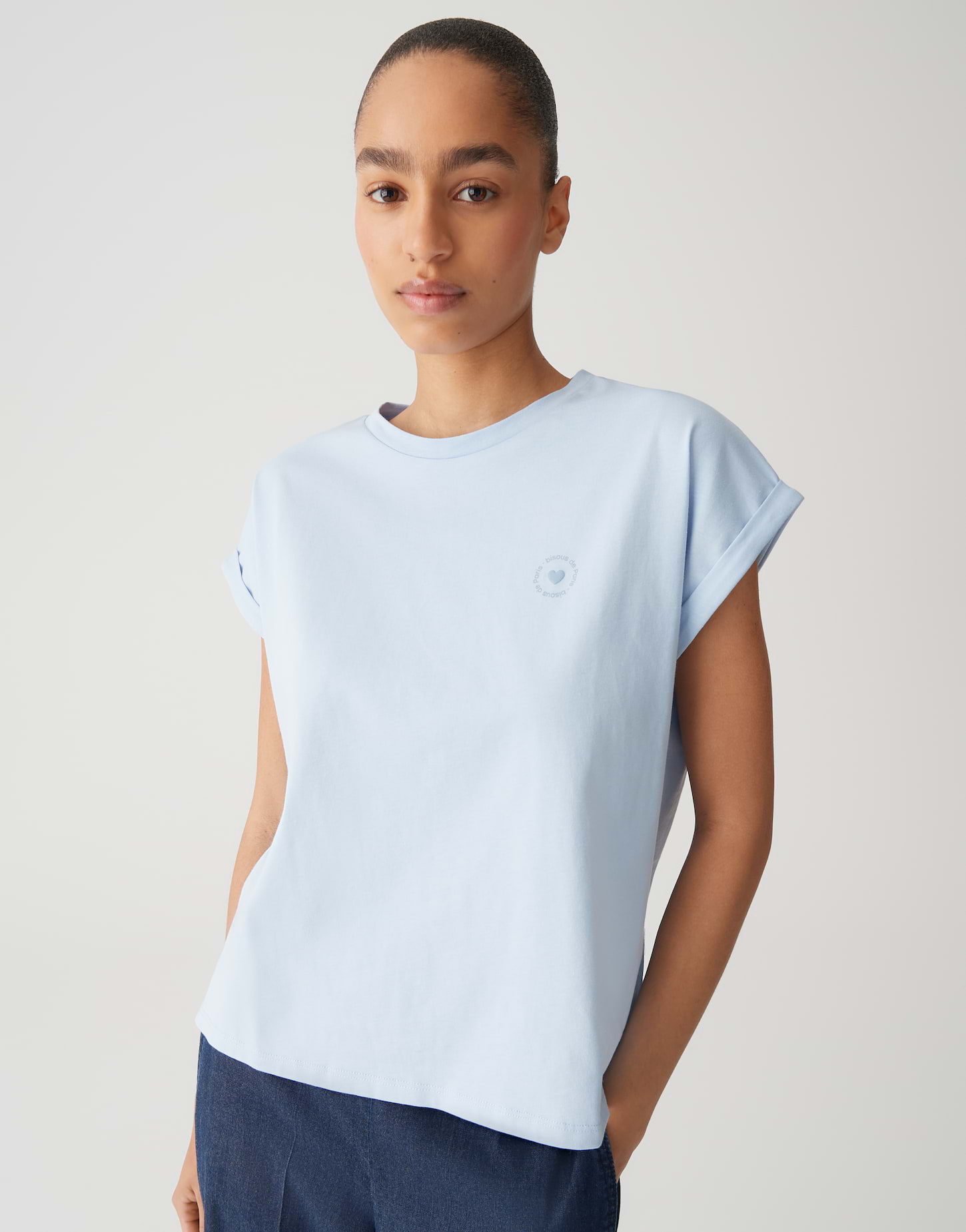 OPUS · Summer SPARIS Regular T-Shirt aus nachhaltigem Organic Cotton