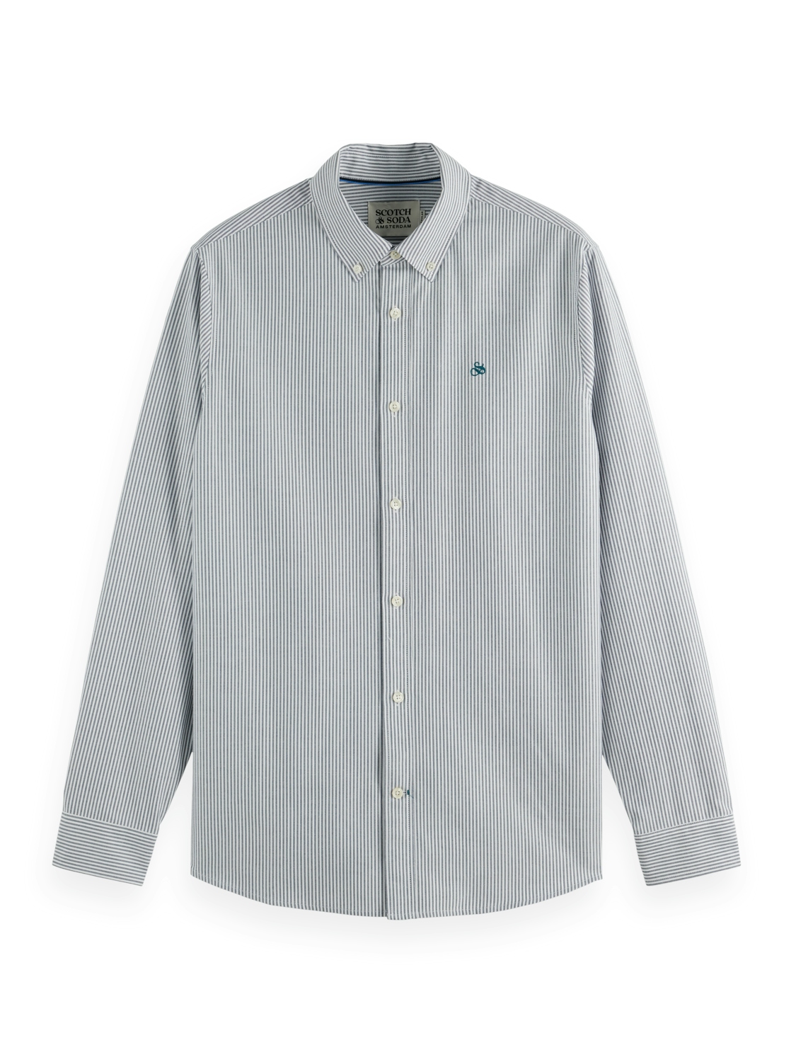 Scotch & Soda Seasonal Essentials Gestreiftes Oxford-Hemd, NAVY