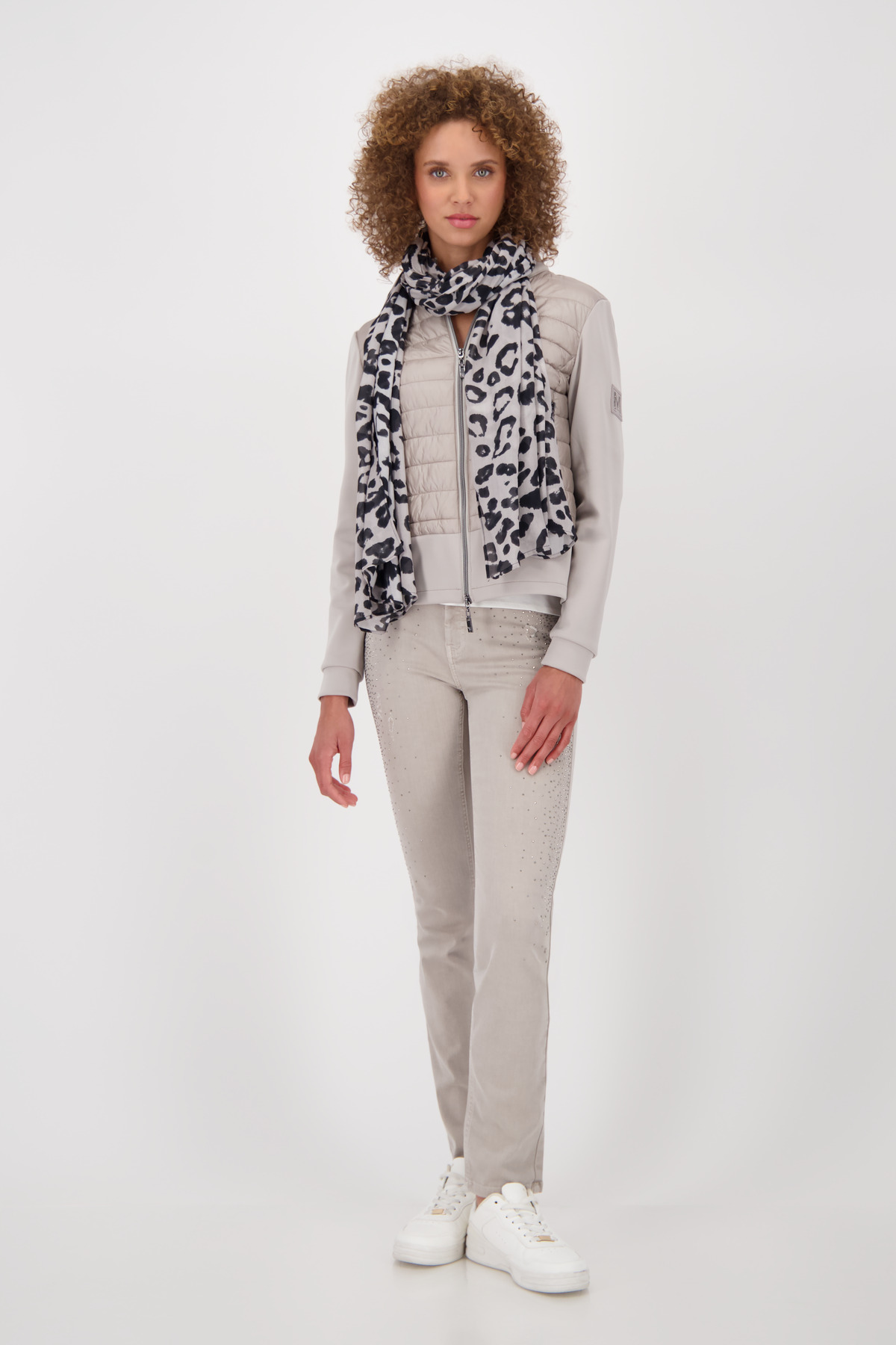 Monari Schal, greige gemustert