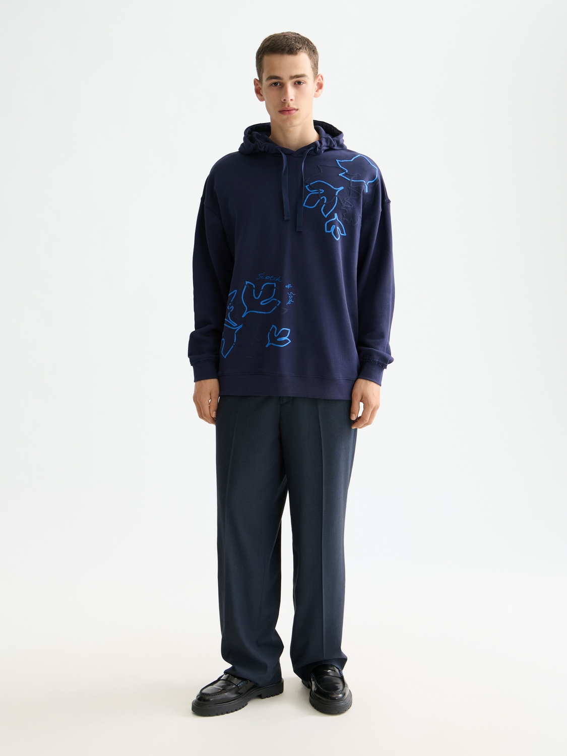 Scotch & Soda Grafik-Hoodie, NAVY