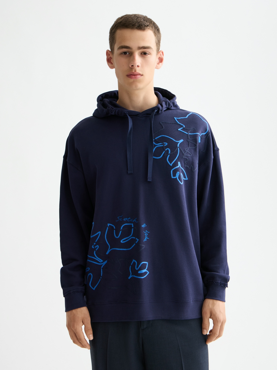 Scotch & Soda Grafik-Hoodie, NAVY