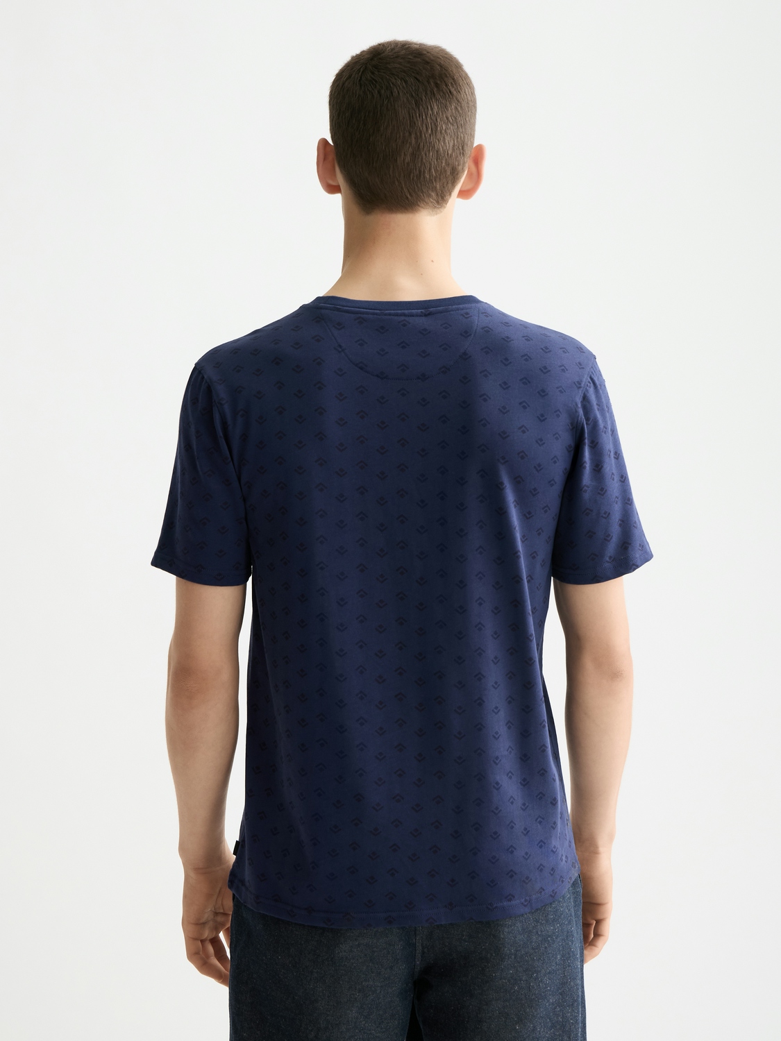 Scotch & Soda Regular Fit Micro AOP T-shirt, NAVY