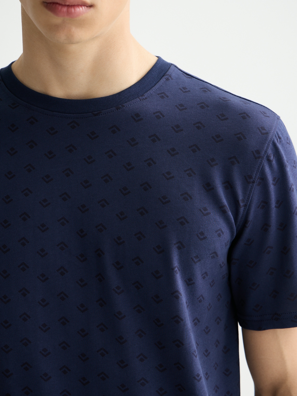 Scotch & Soda Regular Fit Micro AOP T-shirt, NAVY