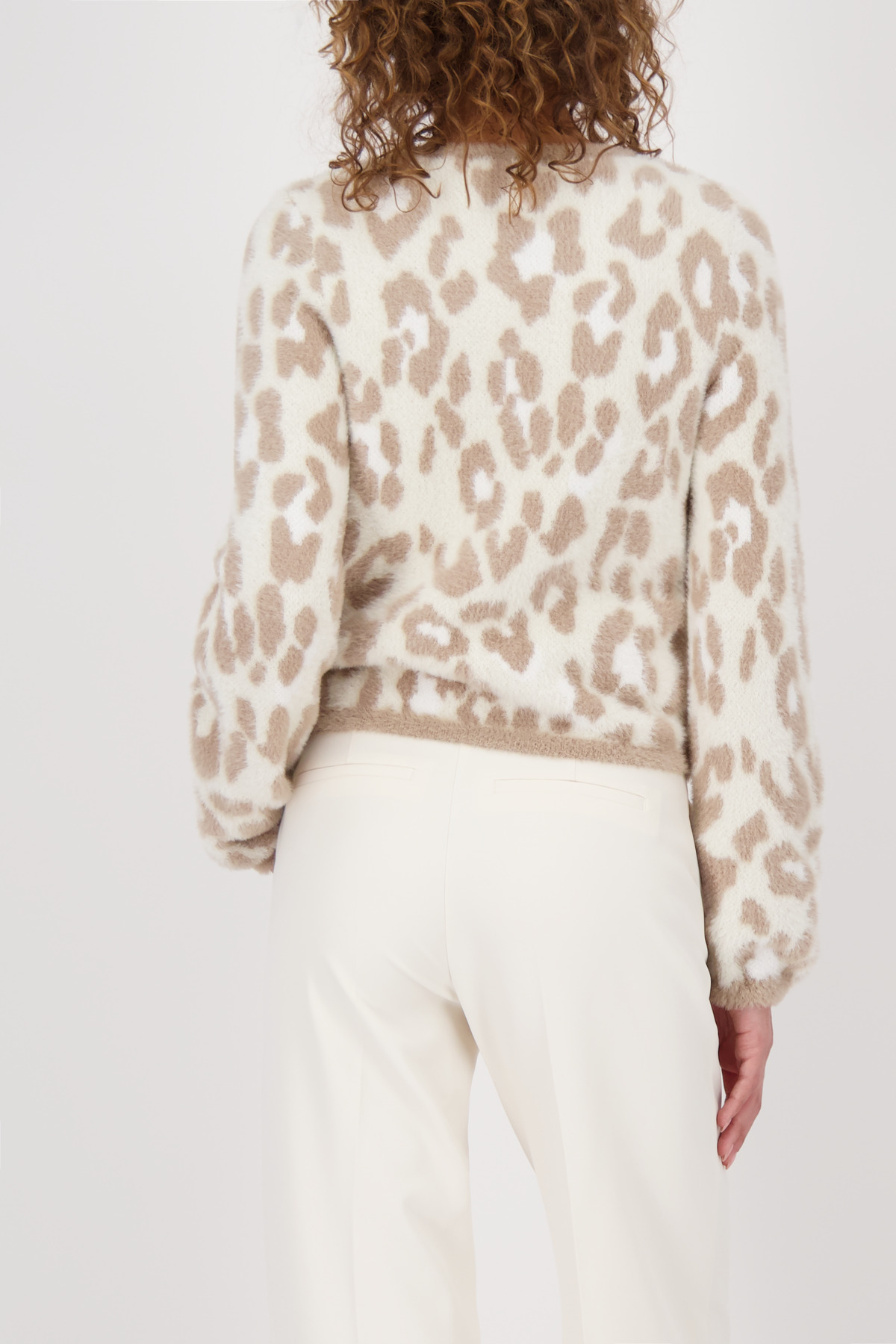 Monari Strickjacke, truffle gemustert