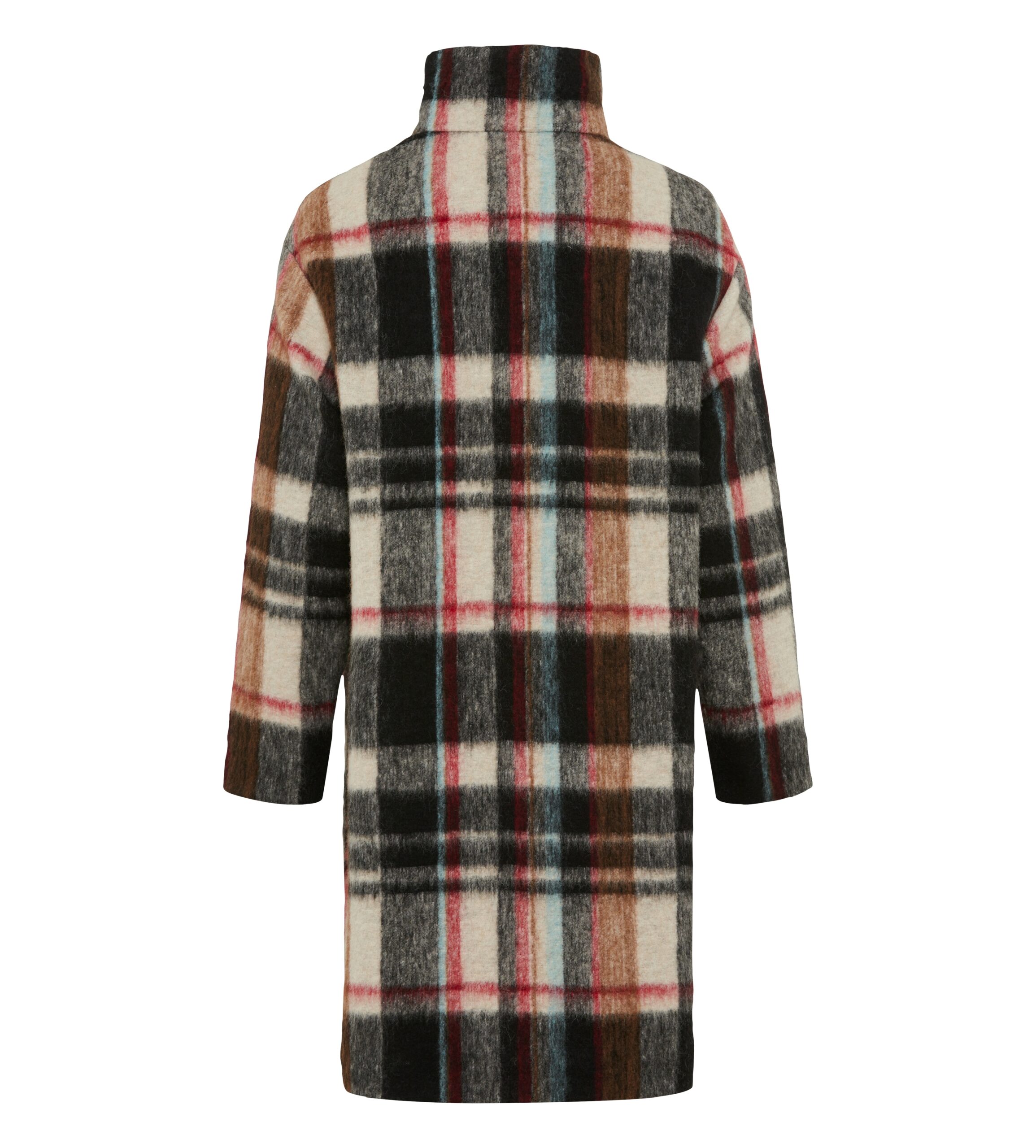 Karierter Damenmantel in Boiled Wool-Optik, Terni