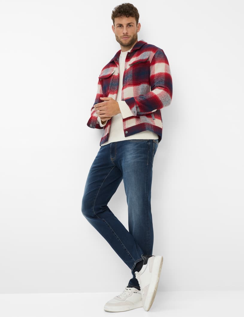 BRAX Flanell: Overshirt im hochwertigen Materialmix Style Santiago
