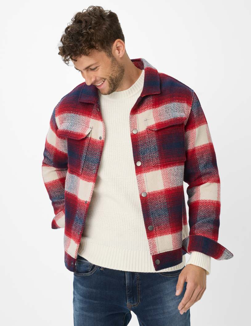 BRAX Flanell: Overshirt im hochwertigen Materialmix Style Santiago