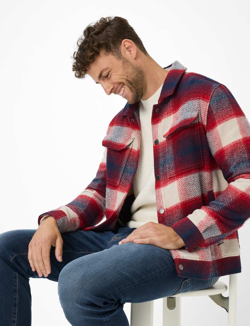 BRAX Flanell: Overshirt im hochwertigen Materialmix Style Santiago