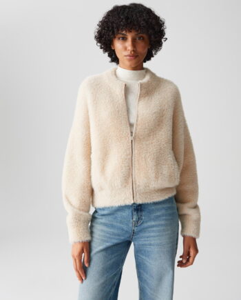 OPUS DORES Regular Strickblouson in Felloptik