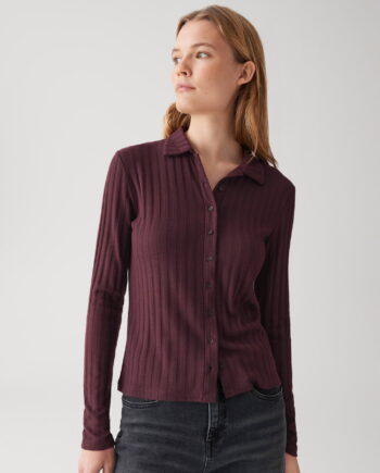 OPUS SITAMI Slim Rippshirt aus ECOVERO™ Viskosemix