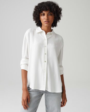 OPUS FAHLA Regular Hemdbluse in Twillstruktur