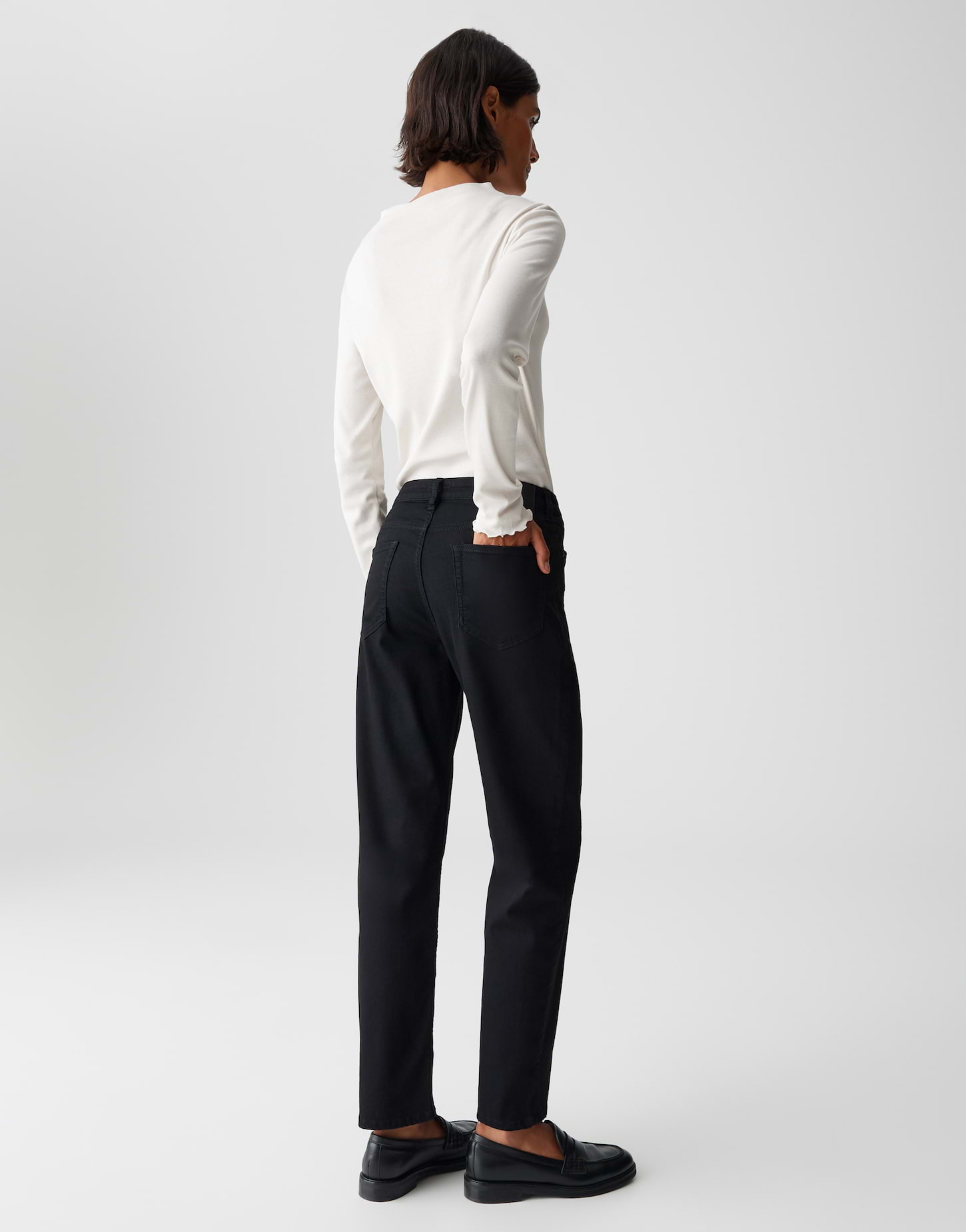 OPUS ELMA BLACK Skinny Jeans mit Stretchanteil Low Rise