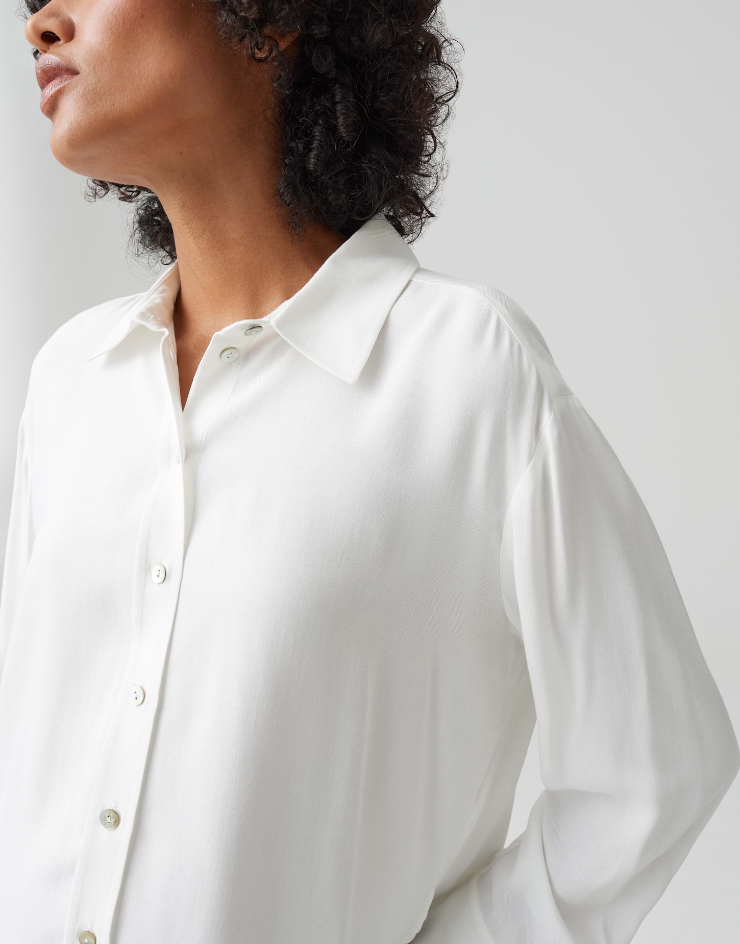 OPUS FAHLA Regular Hemdbluse in Twillstruktur