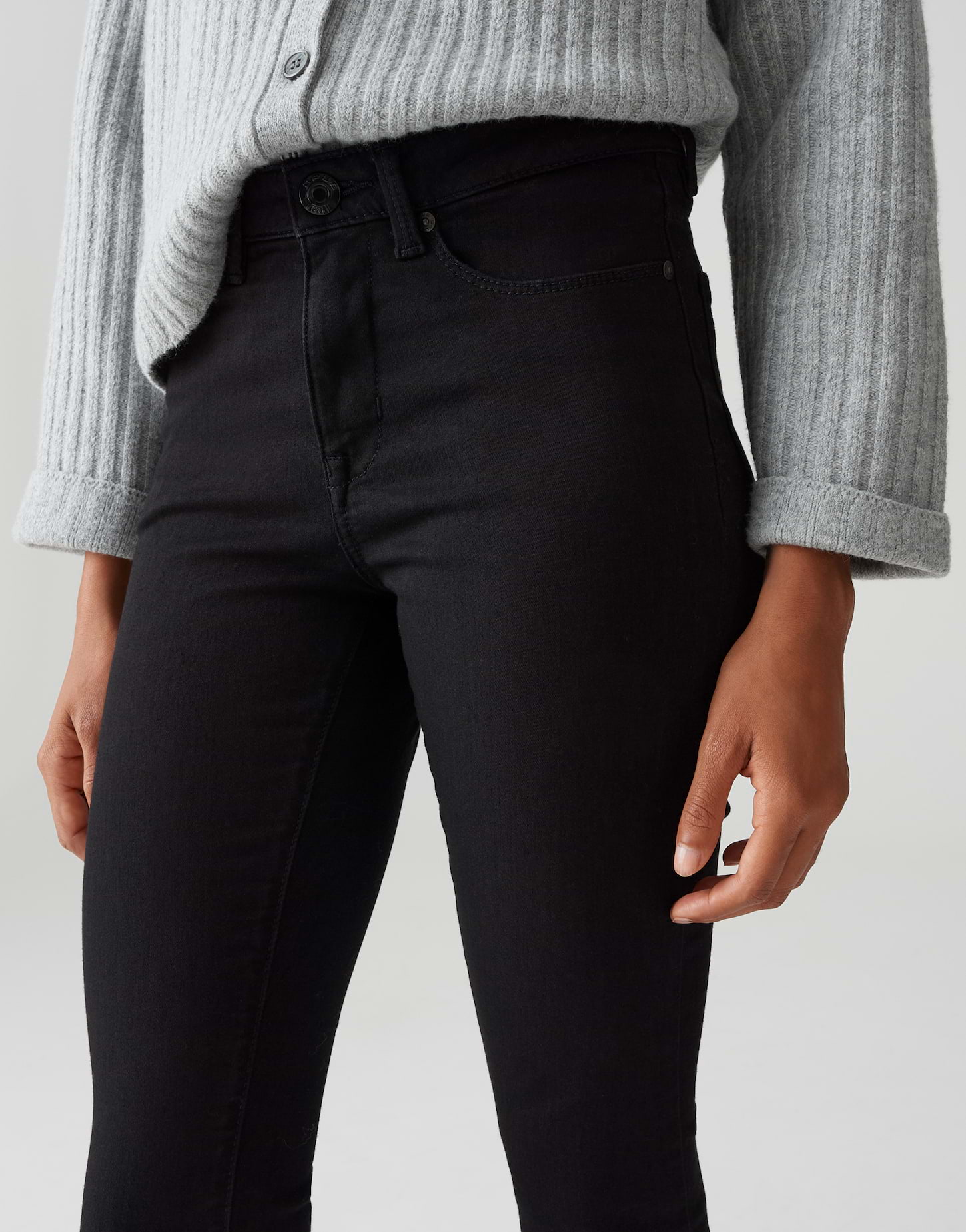 OPUS ELMA BLACK Skinny Jeans mit Stretchanteil Low Rise