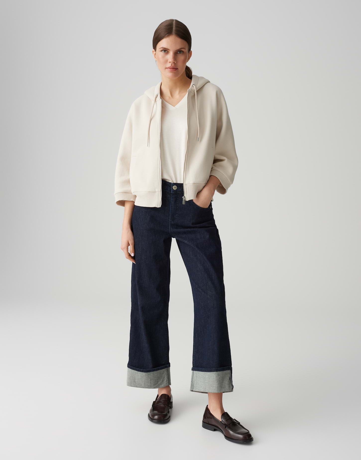 OPUS GENITA Loose Kapuzenjacke aus ultraweichem Sweat