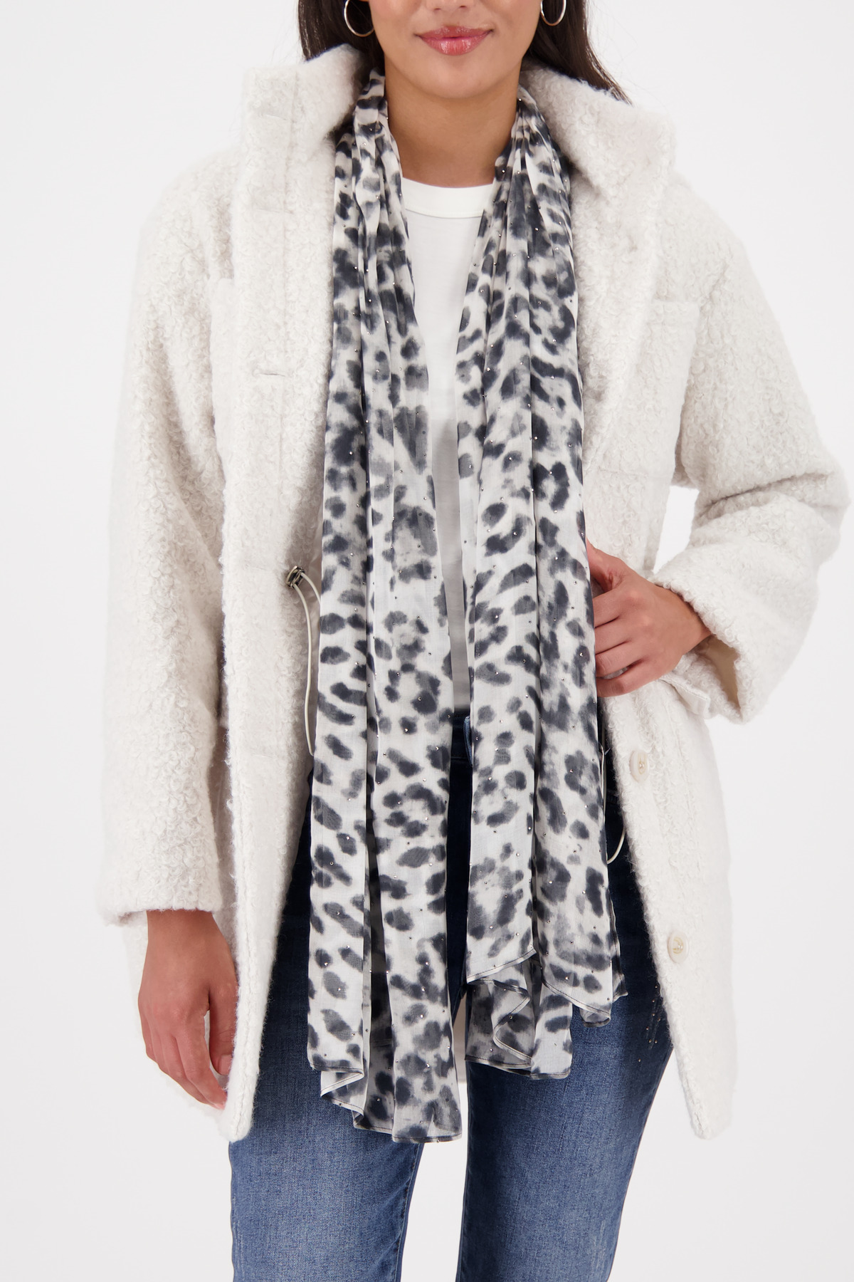 Monari Schal, sage gemustert