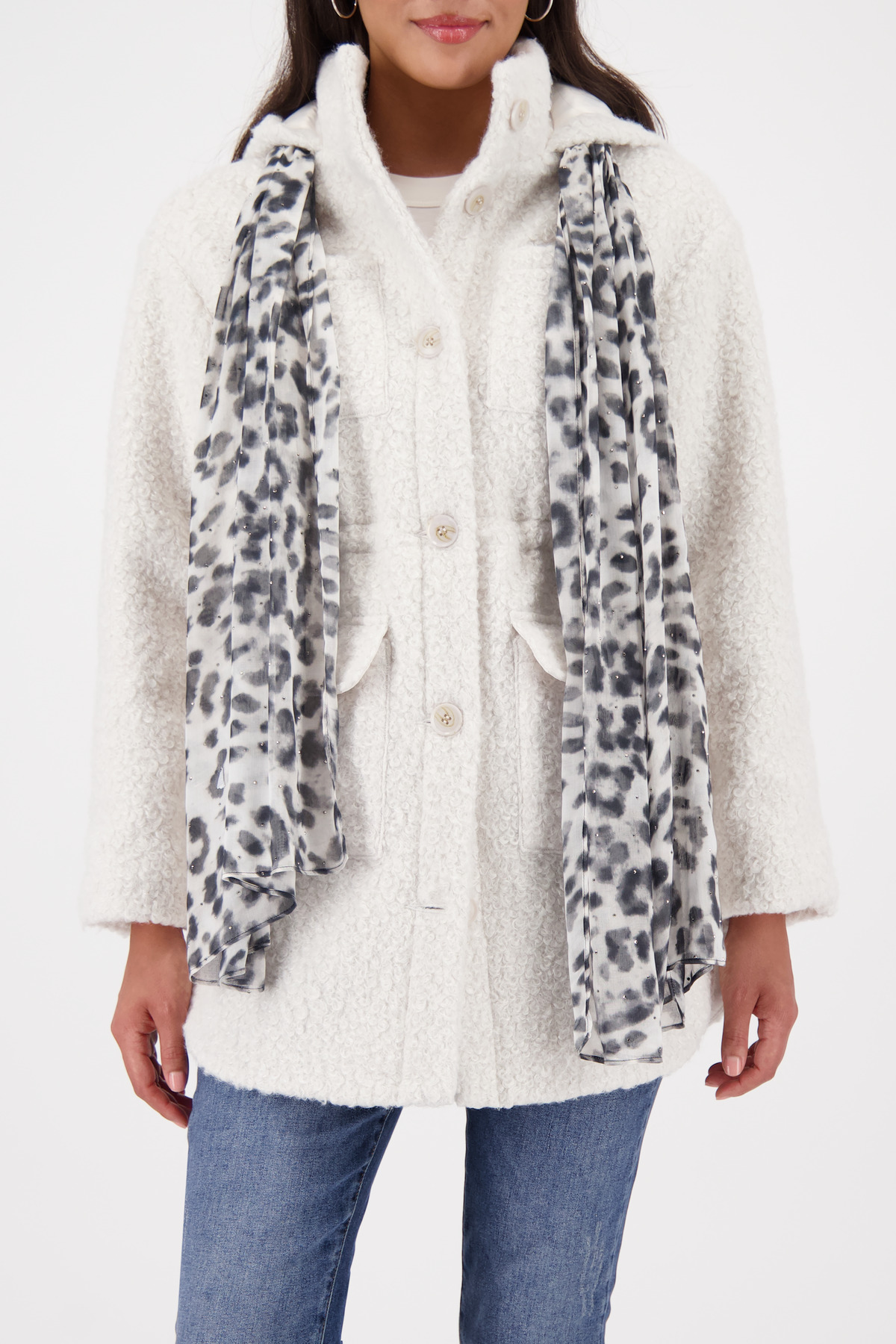 Monari Schal, sage gemustert