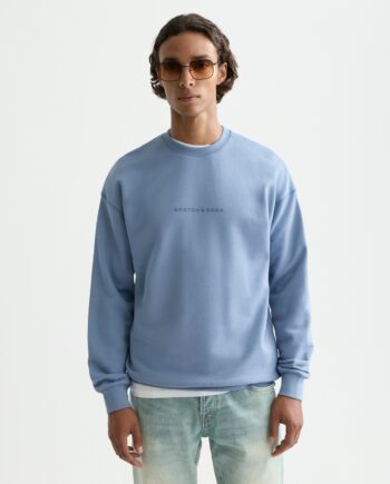 Scotch & Soda Sweatshirt mit Logo auf der Brust in bequemer Passform, NAVY