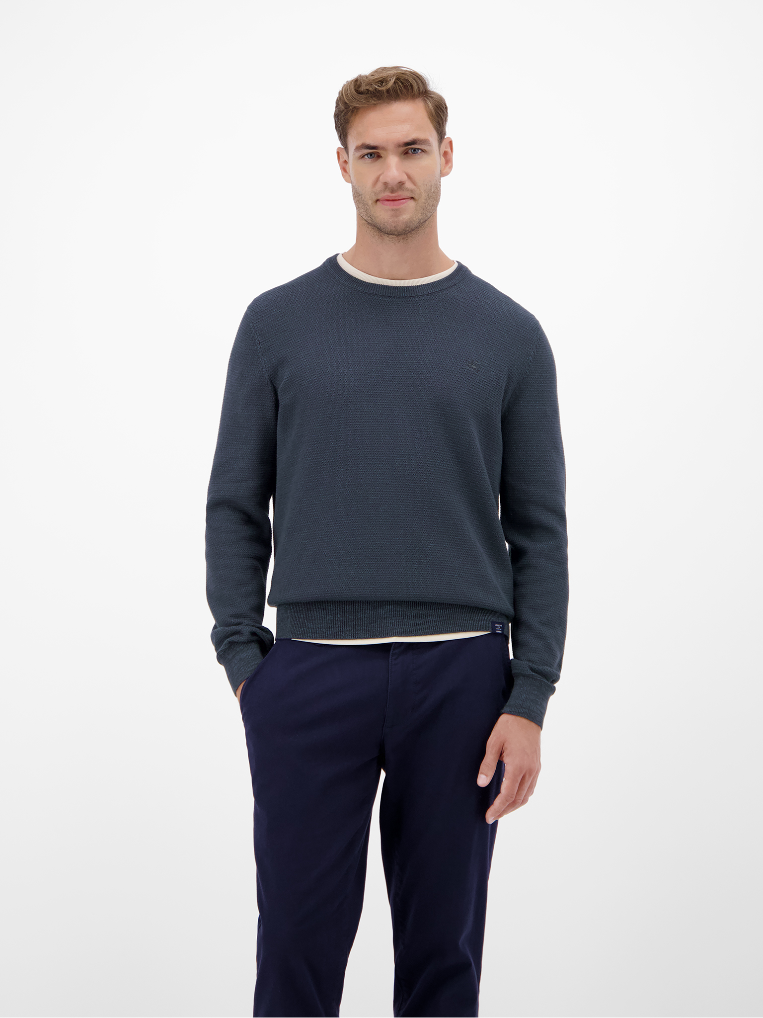 LERROS Herren Strickpullover in Twist-Struktur