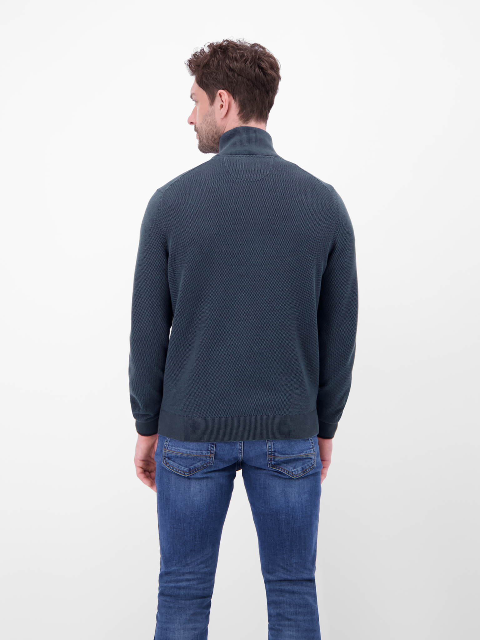 LERROS Strickjacke mit Stehkragen in 2-Tone-Optik