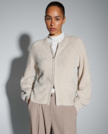 OPUS Strickjacke mit flauschigem Effektgarn Regular Fit