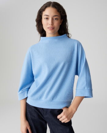 OPUS Jerseyshirt mit feiner Rippstruktur Loose Fit