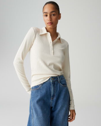 OPUS Poloshirt mit Rippenstruktur Slim Fit